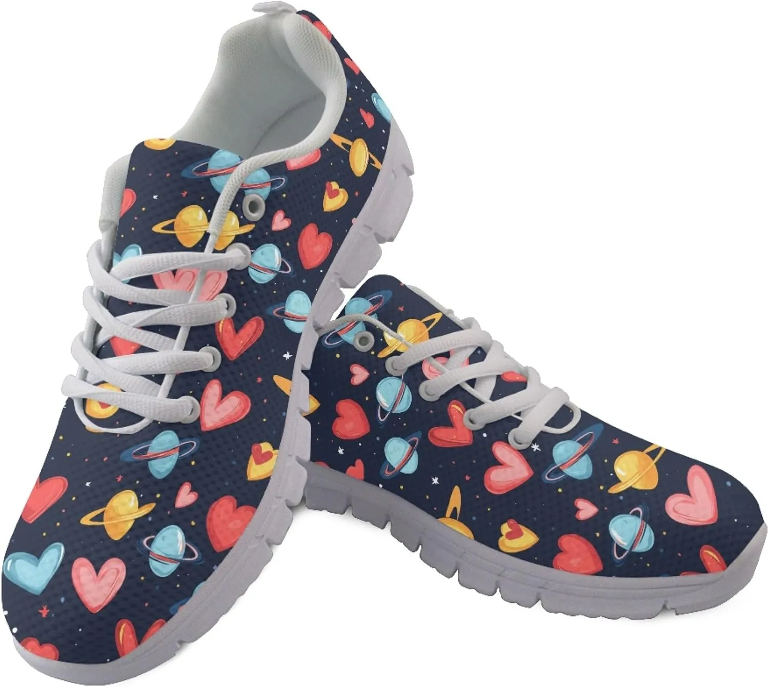 Girls Sports Trainer Running Shoes Womens Causal Travel Running Sneaker Walking Low Heel Lace up Breathable Flexible