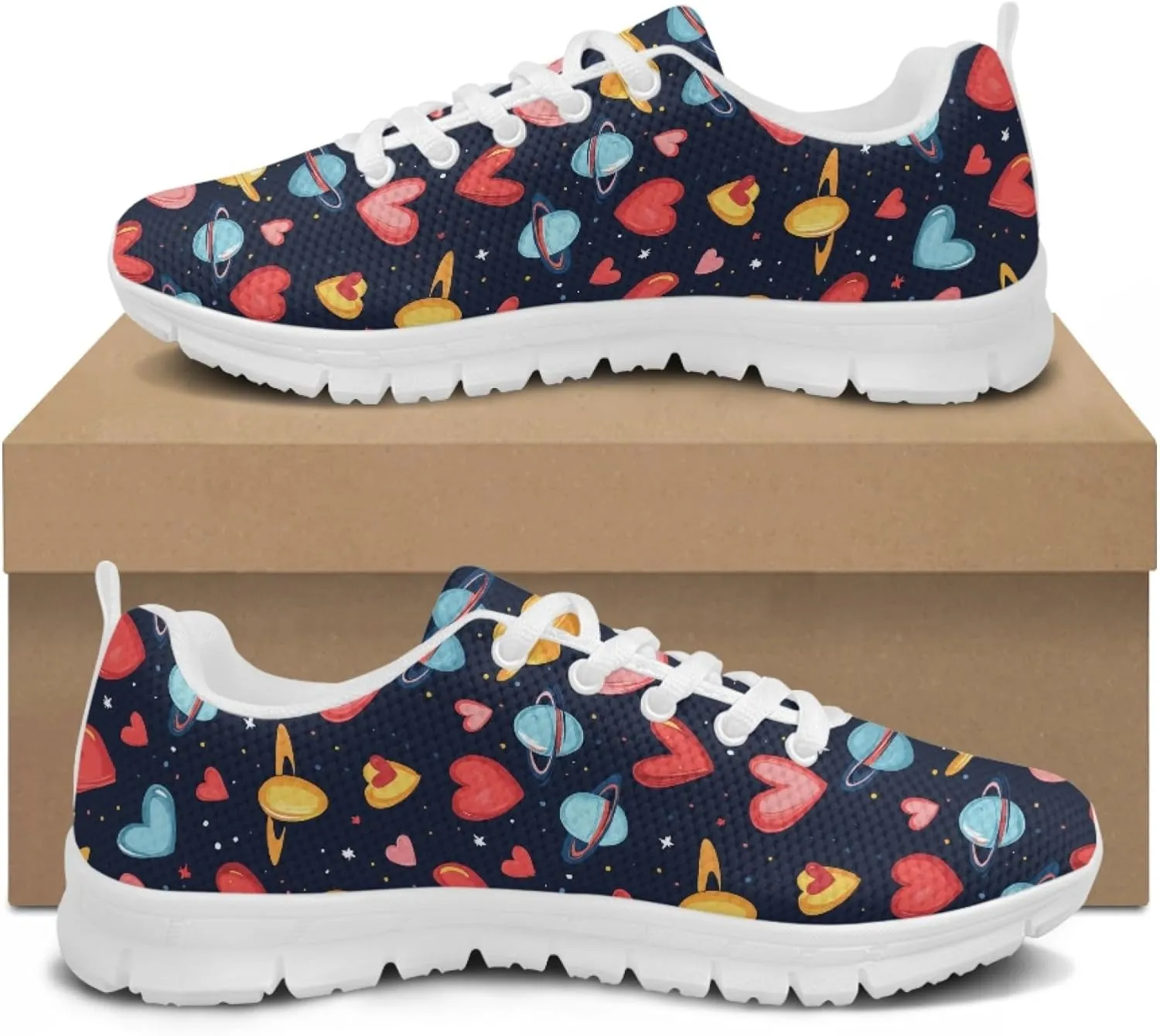 Girls Sports Trainer Running Shoes Womens Causal Travel Running Sneaker Walking Low Heel Lace up Breathable Flexible
