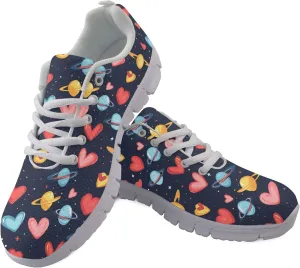 Girls Sports Trainer Running Shoes Womens Causal Travel Running Sneaker Walking Low Heel Lace up Breathable Flexible