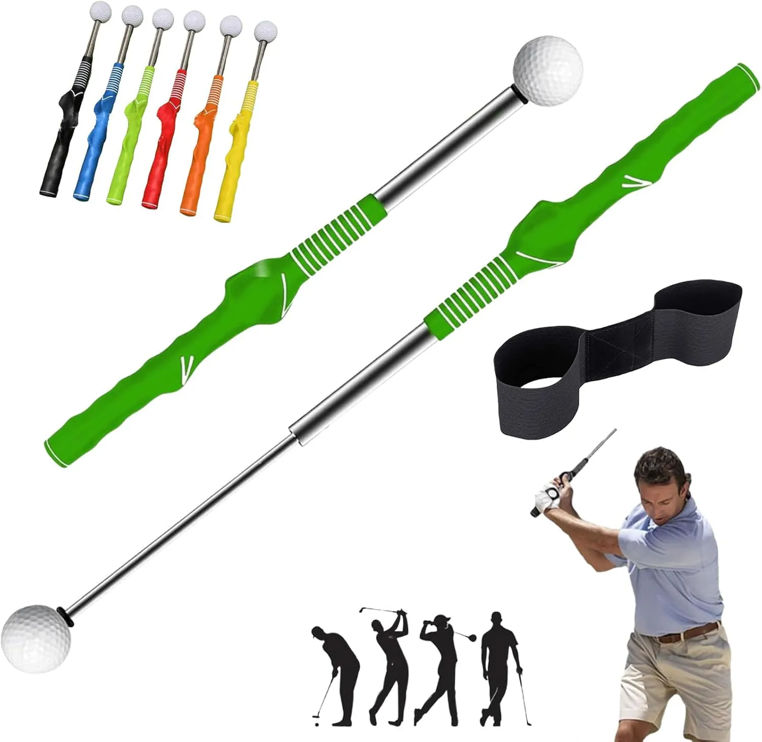 Gloryboom Telescopic Club, Retractable Golf Swing Training Aid, Golf Grip Trainer with Instant Feedback, Suitable for Right-Handed and Left-Handed Golfers
