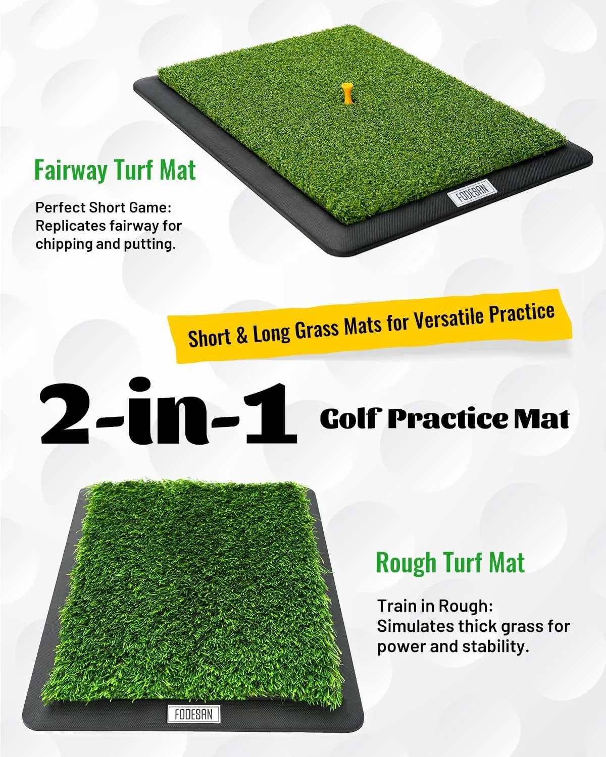Golf Hitting Mat – Practice Mat with Swing Path Feedback & Impact Detection – Indoor & Outdoor Use – Golf Swing Trainer for Home Training – Father’s Day Golf Gift for Dad