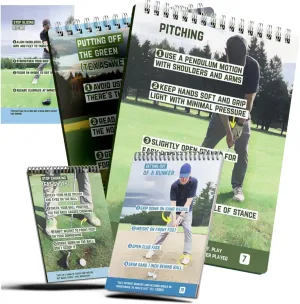 Golf Reference Guide Pocketbook - Golf Cheat Sheets with 175  Essential Tips 36 Different Shots - Golf Training Aid - Helpful Golf Swing Thoughts - Waterproof & Durable Golf Book - Perfect Golf Gift