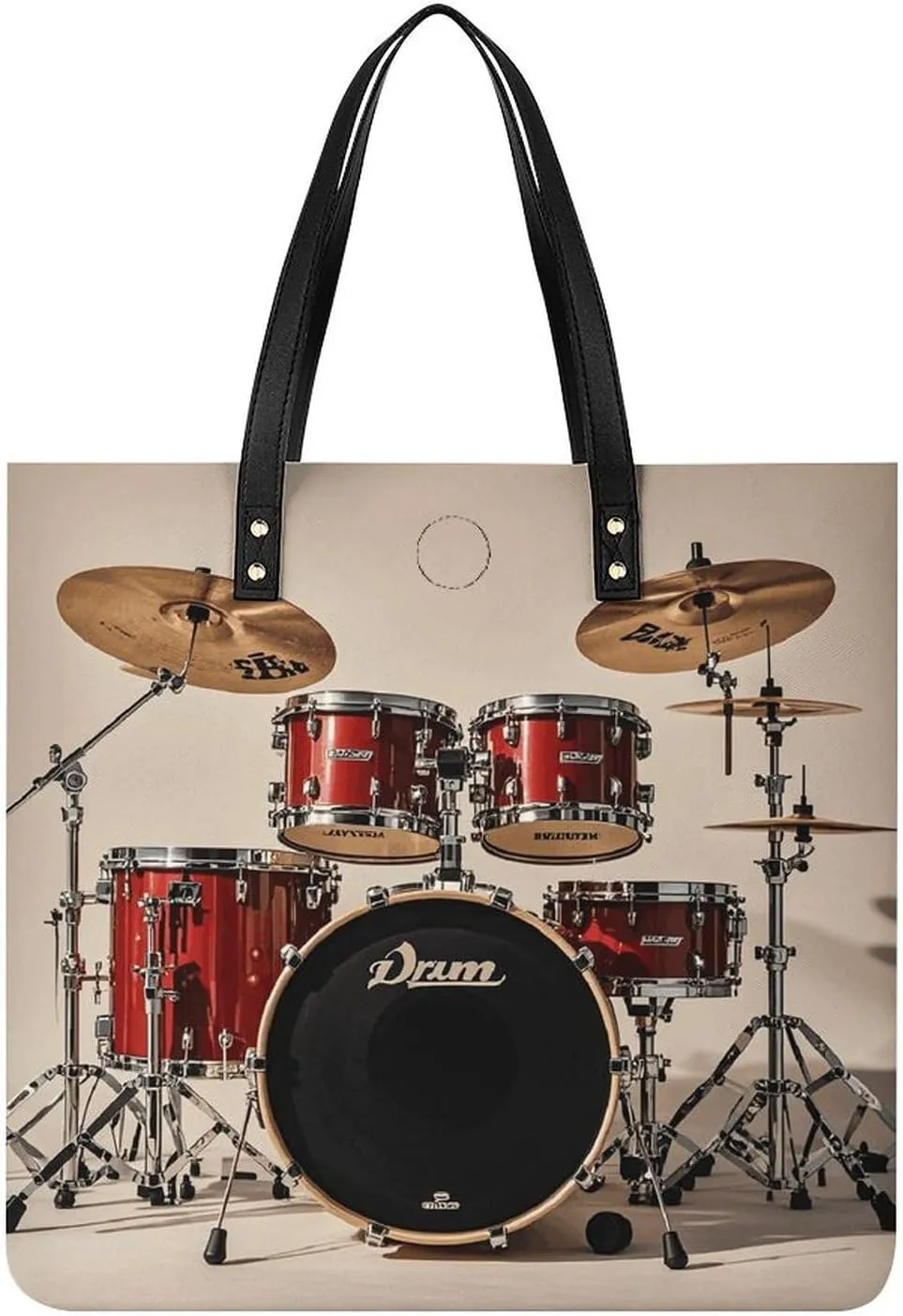 Grocery Bags Drum Set-standard Bag for Women Lightweight Beach Bag Shoulder Bags for Travel Shopping Work Handbag