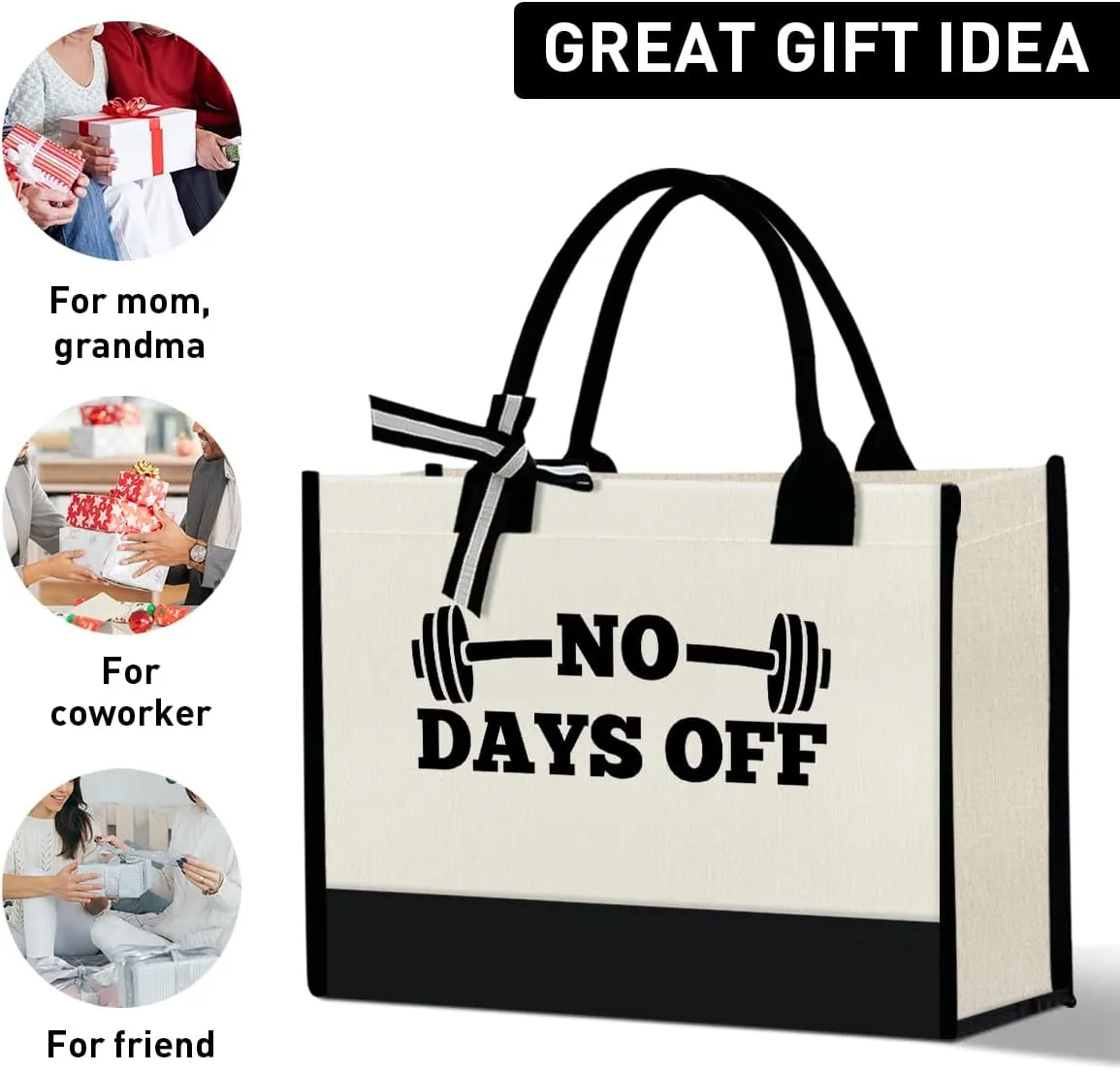 Gym Lover Gifts Canvas Tote Bag, Birthday Christmas Workout Gift for Women Instructor Trainer Grocery Bag