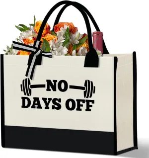Gym Lover Gifts Canvas Tote Bag, Birthday Christmas Workout Gift for Women Instructor Trainer Grocery Bag