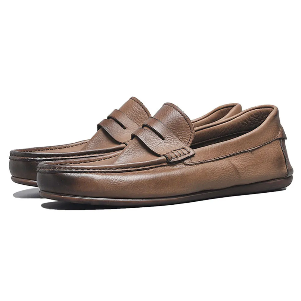 Handmade Cow Suede Casual Loafer Shoes