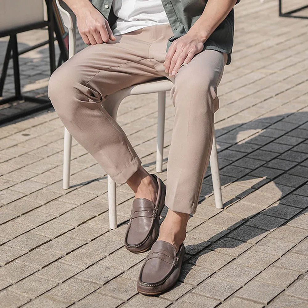 Handmade Cow Suede Casual Loafer Shoes