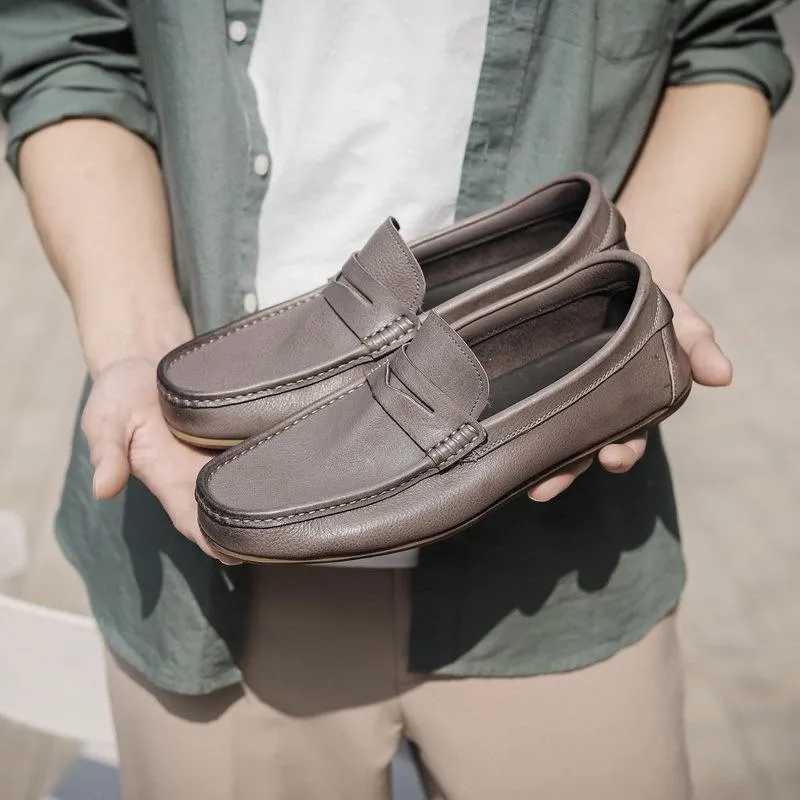 Handmade Cow Suede Casual Loafer Shoes