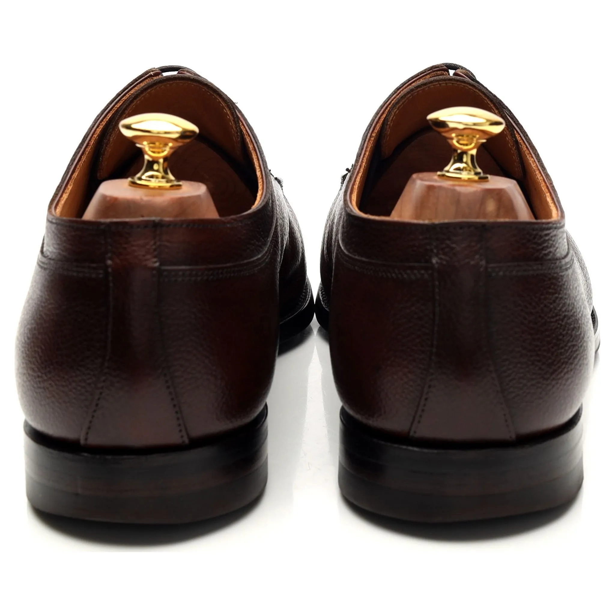 'Hardwick' Dark Brown Grain Leather Split Toe Derby UK 10.5 E
