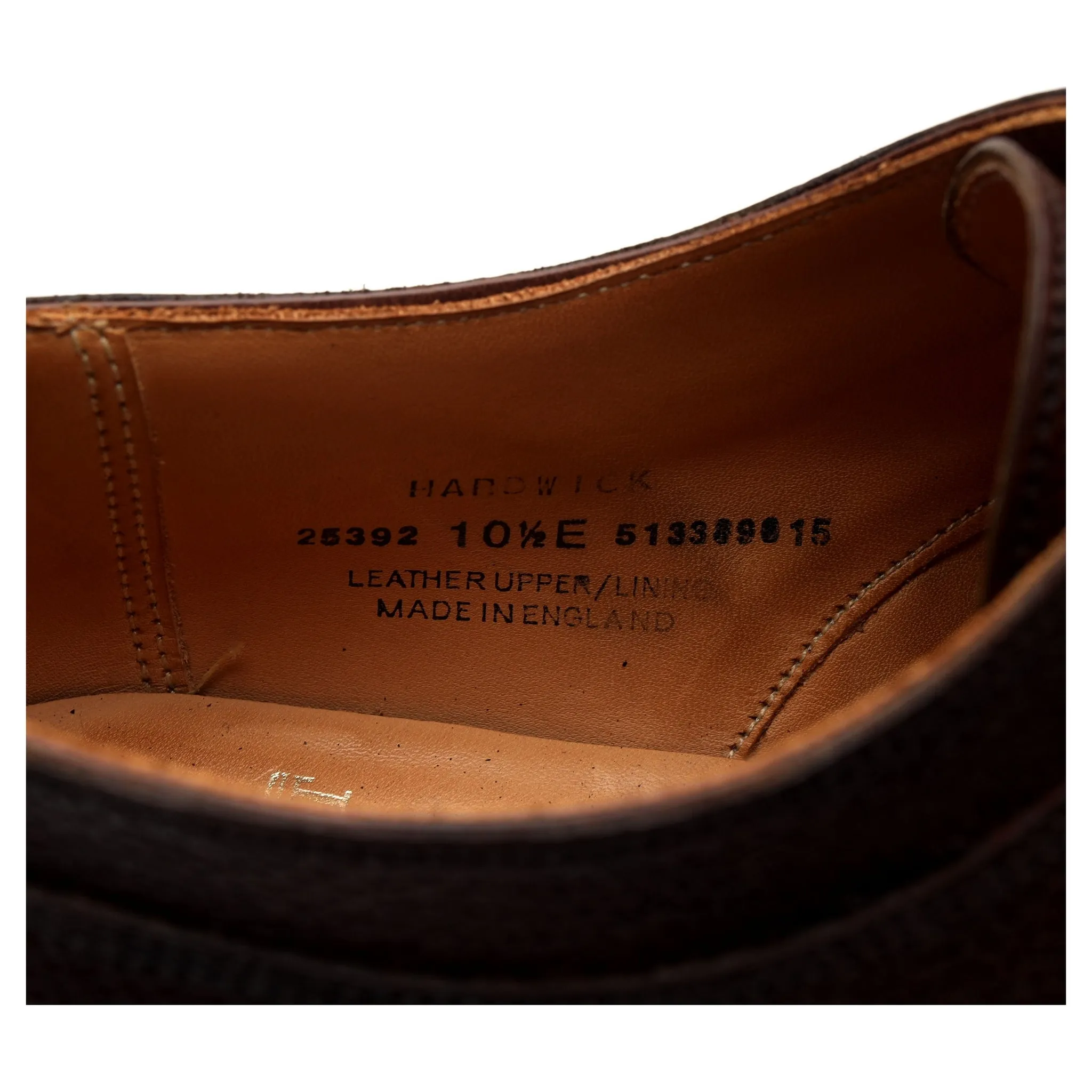 'Hardwick' Dark Brown Grain Leather Split Toe Derby UK 10.5 E