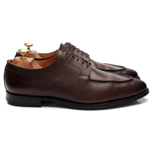 'Hardwick' Dark Brown Grain Leather Split Toe Derby UK 10.5 E