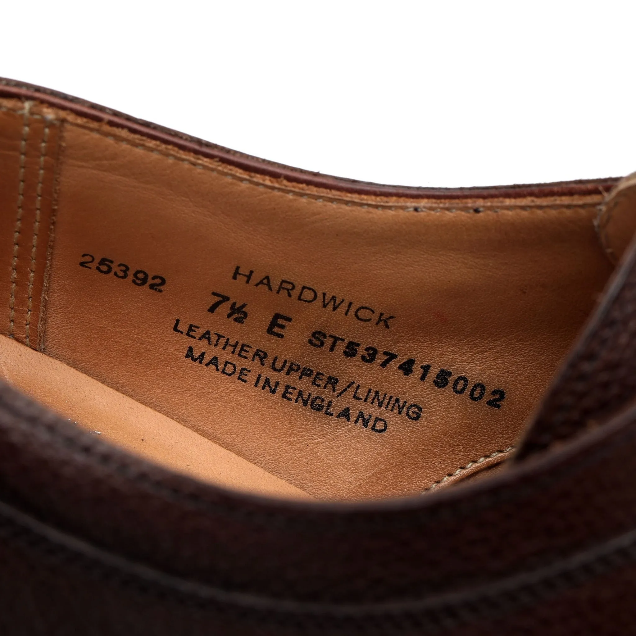 'Hardwick' Dark Brown Grain Leather Split Toe UK 7.5 E