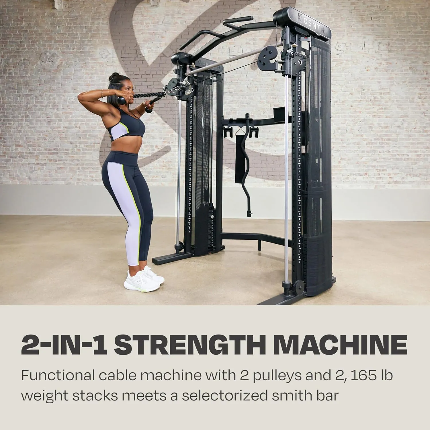 Home Gym Functional Trainer - Multifunctional Cable Machine Home Gym System - Workout Weight Machine for Strength Training - Full Body Compact Exercise & Fitness Equipment Set