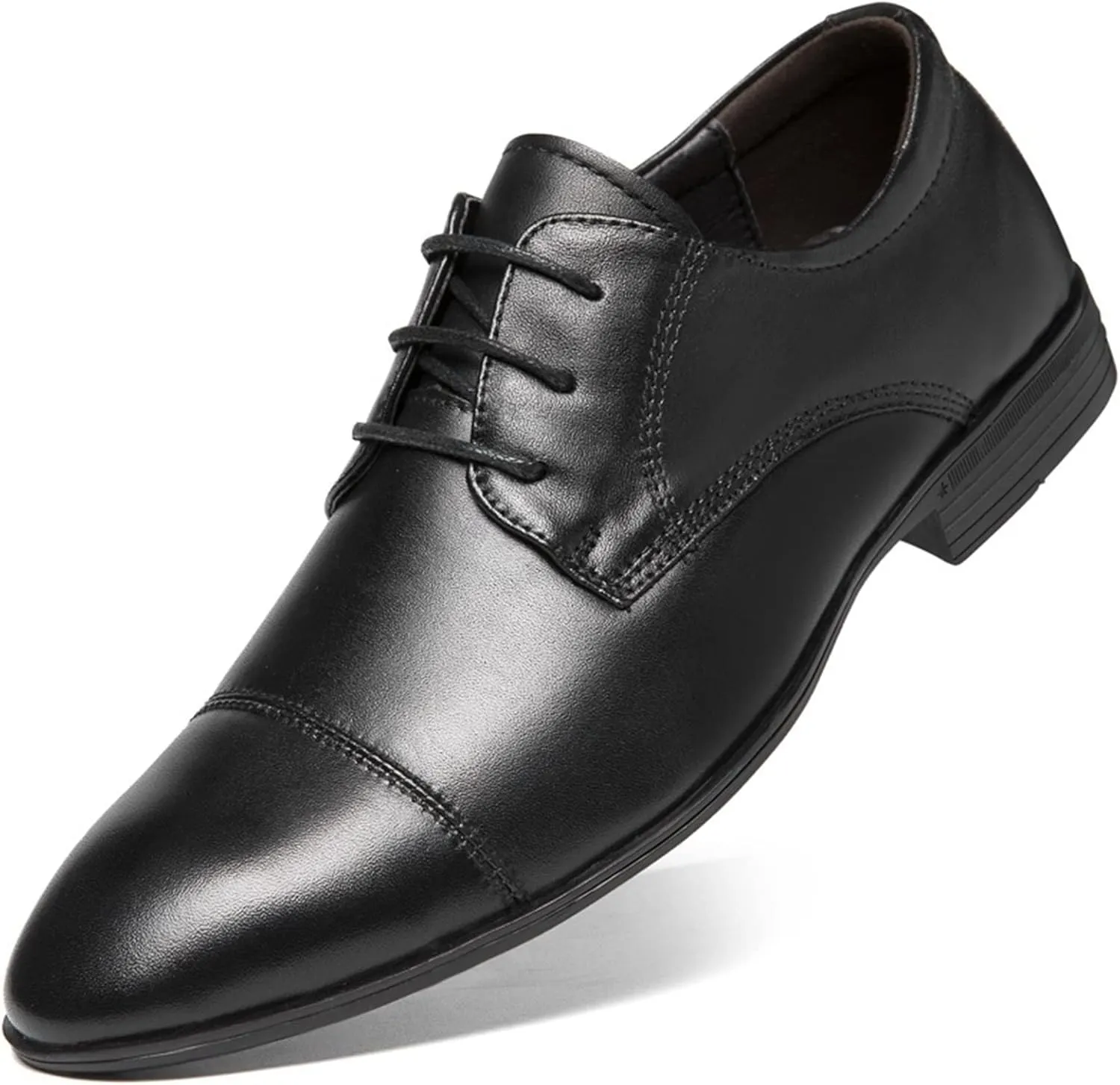 HOOENG Dress Oxford Formal Shoes for Men Lace Up Crocodile Print Derby Shoes Round Cap Toe Leather Slip Resistant Block Heel Low Top Anti-Slip Wedding (Size : 11, 颜色 : Black)