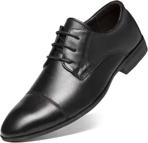 HOOENG Dress Oxford Formal Shoes for Men Lace Up Crocodile Print Derby Shoes Round Cap Toe Leather Slip Resistant Block Heel Low Top Anti-Slip Wedding (Size : 11, 颜色 : Black)