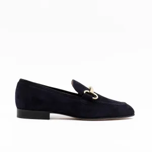 Horsebit Loafer in Navy Suede