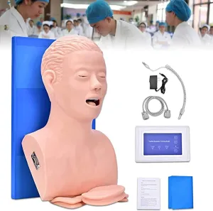 Human Body Adult Intubation Manikin Teaching Model, Electronic Airway Management Trainer Tracheal Intubation Training Simulator Model for Science Lab Education