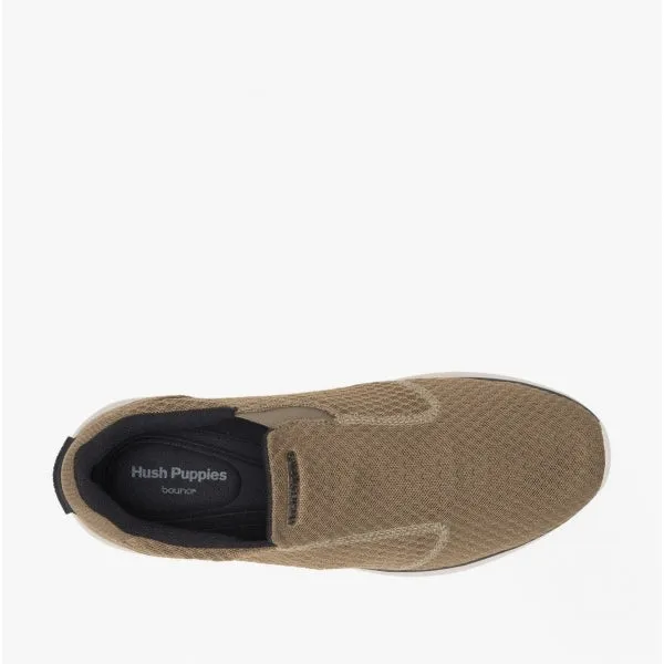 Hush Puppies GOOD Mens Recycled Slip-On Trainers Olive