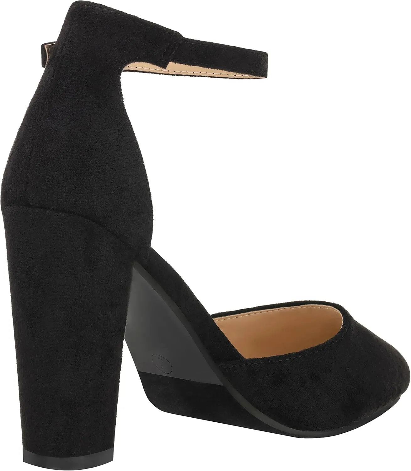 ILLUDE Women's High Block Heels Pumps Pointed Closed Toe Ankle Strap High Heel Pump Shoes