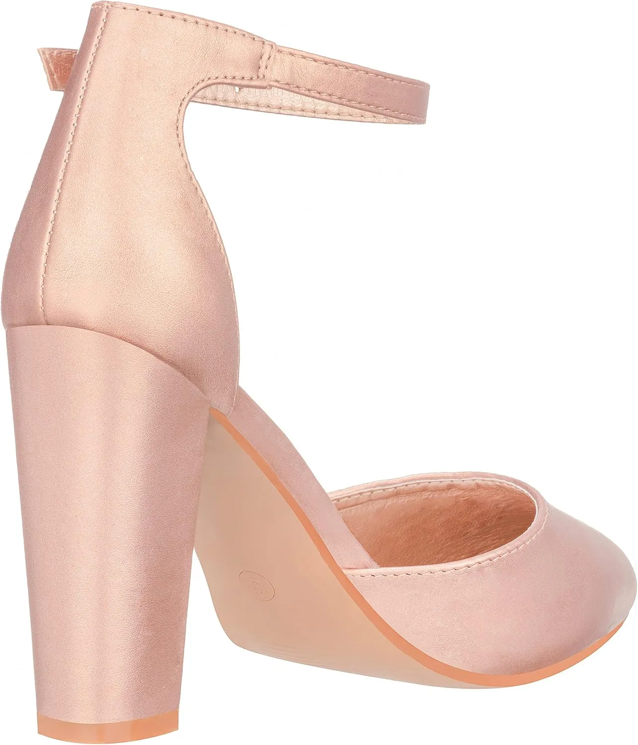 ILLUDE Women's High Block Heels Pumps Pointed Closed Toe Ankle Strap High Heel Pump Shoes