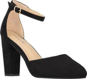 ILLUDE Women's High Block Heels Pumps Pointed Closed Toe Ankle Strap High Heel Pump Shoes