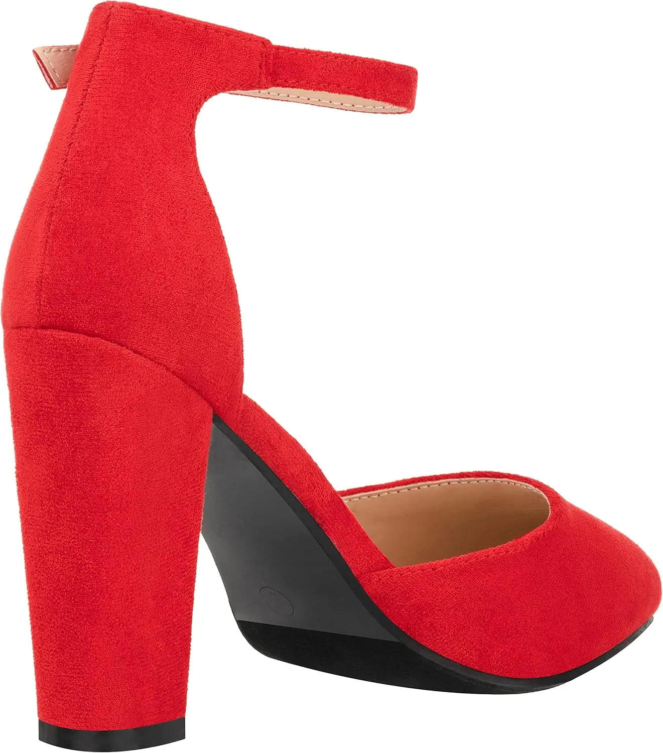 ILLUDE Women's High Block Heels Pumps Pointed Closed Toe Ankle Strap High Heel Pump Shoes