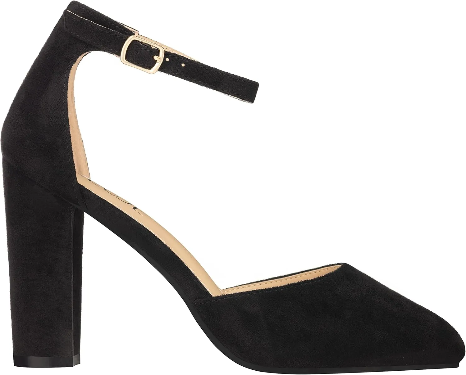 ILLUDE Women's High Block Heels Pumps Pointed Closed Toe Ankle Strap High Heel Pump Shoes