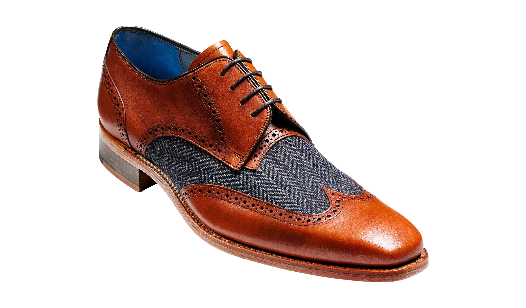 Jackson - Cedar Calf / Blue Tweed Derby Shoe