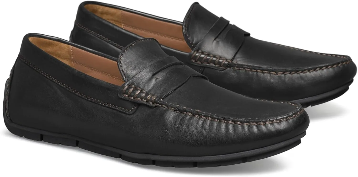 Johnston & Murphy Men’s Baldwin Driver Penny Shoes – Men’s Dress Shoes, Leather Moccasin Shoes, Dress Shoes for Men, Rubber Driver Sole & Cushioned Footbed, Men’s Loafers