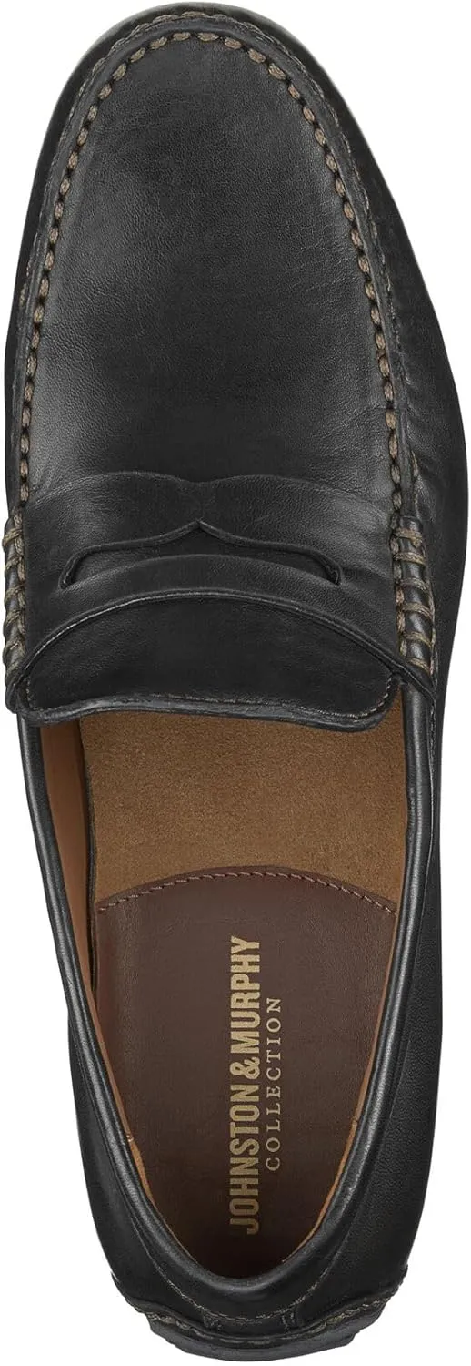 Johnston & Murphy Men’s Baldwin Driver Penny Shoes – Men’s Dress Shoes, Leather Moccasin Shoes, Dress Shoes for Men, Rubber Driver Sole & Cushioned Footbed, Men’s Loafers