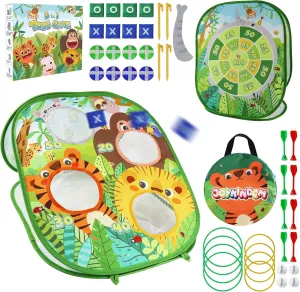 Joykingdom 5 in 1 Bean Bag Toss Game for Kids Adults, Outdoor Toys for Kids Games Beach Yard Lawn Party Activities Games Toy for Boys Girls Age 3 4 5 6 7 8 Kids Toys Stocking Stuffers