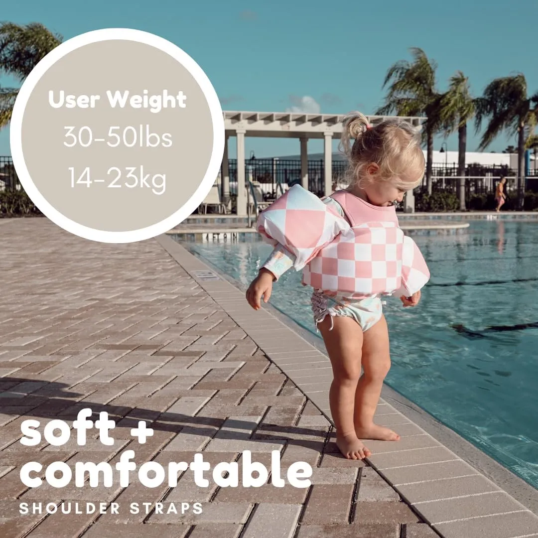 KIDSco Swim Vest for Kids 30-50 lbs. A Puddle Jumper Swimming Float Aid with Shoulder Straps and Arm Water Wings. for Boys and Girls Aged 2-6