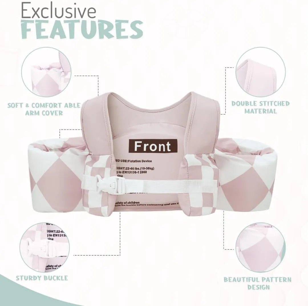 KIDSco Swim Vest for Kids 30-50 lbs. A Puddle Jumper Swimming Float Aid with Shoulder Straps and Arm Water Wings. for Boys and Girls Aged 2-6