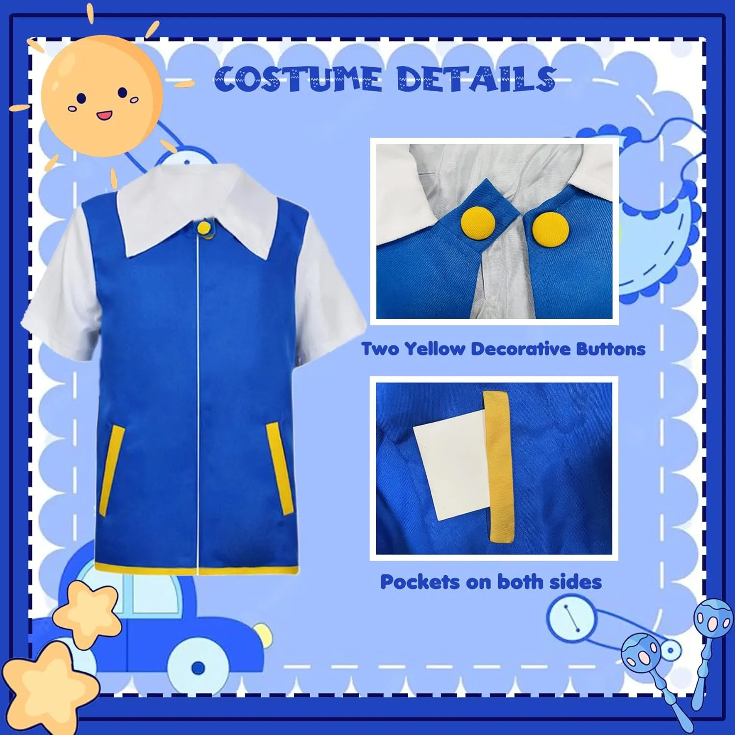 Kidukso Adult Trainer Cosplay Costume Unisex Trainer Hoodie Halloween Party Costume Jacket Gloves Hat Sets for Women Men Blue