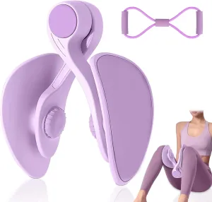 Kmise Thigh Master Thigh Exerciser,Pelvic Floor Muscle Trainer,Kegel Trainer for Postpartum Rehabilitation, Arm/Leg/Hip/Inner Thigh Exercise Workout Equipment for Women Come with 8-Shaped Tension Band