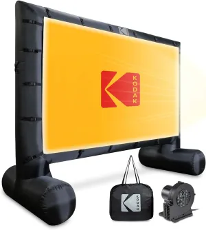 KODAK Inflatable Outdoor Projector Screen | 14.5 Feet, Blow-Up Screen for Movies, TV, Sports Games & More | Includes Air Pump, Storage Carry Case, Stakes, Repair Patches