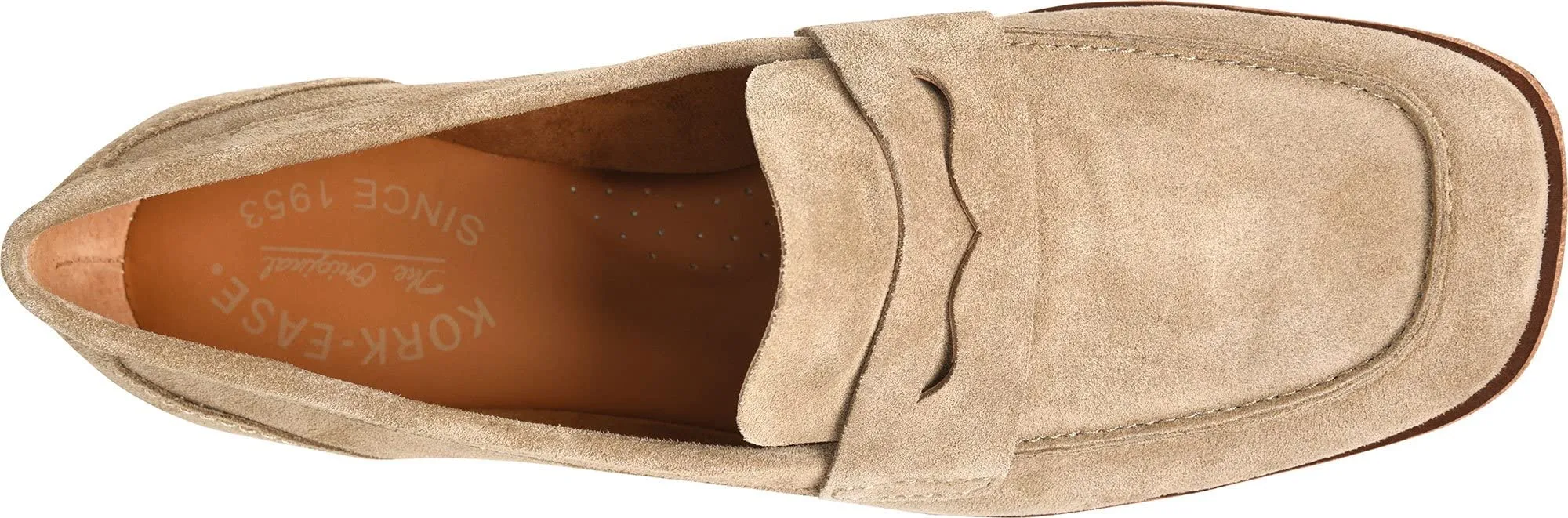 KORK-EASE Pisa Women's Suede Leather Penny Loafer, Taupe Suede, 8.5M US