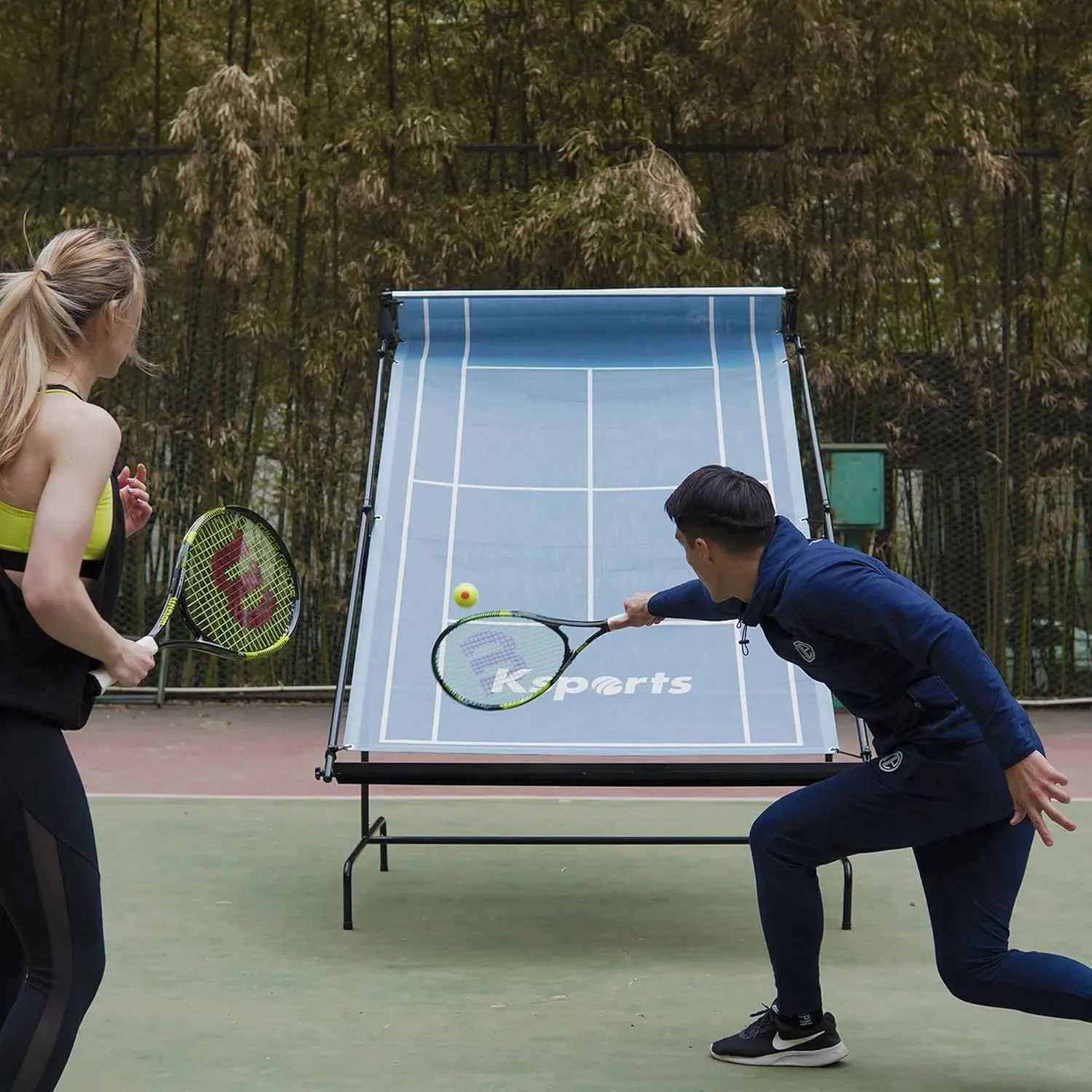 Ksports Tennis Rebounder Net – Multi Racket Sports Trainer for Tennis, Pickleball, Padel, Squash & Racquetball – Quick Assembly, Portable with Carry Bag