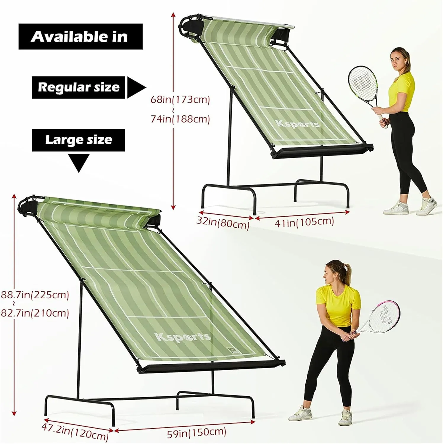 Ksports Tennis Rebounder Net – Multi Racket Sports Trainer for Tennis, Pickleball, Padel, Squash & Racquetball – Quick Assembly, Portable with Carry Bag
