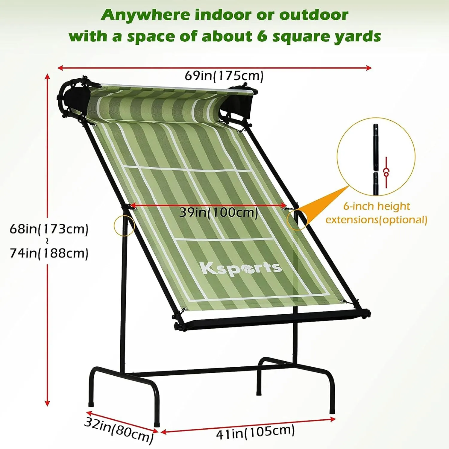 Ksports Tennis Rebounder Net – Multi Racket Sports Trainer for Tennis, Pickleball, Padel, Squash & Racquetball – Quick Assembly, Portable with Carry Bag