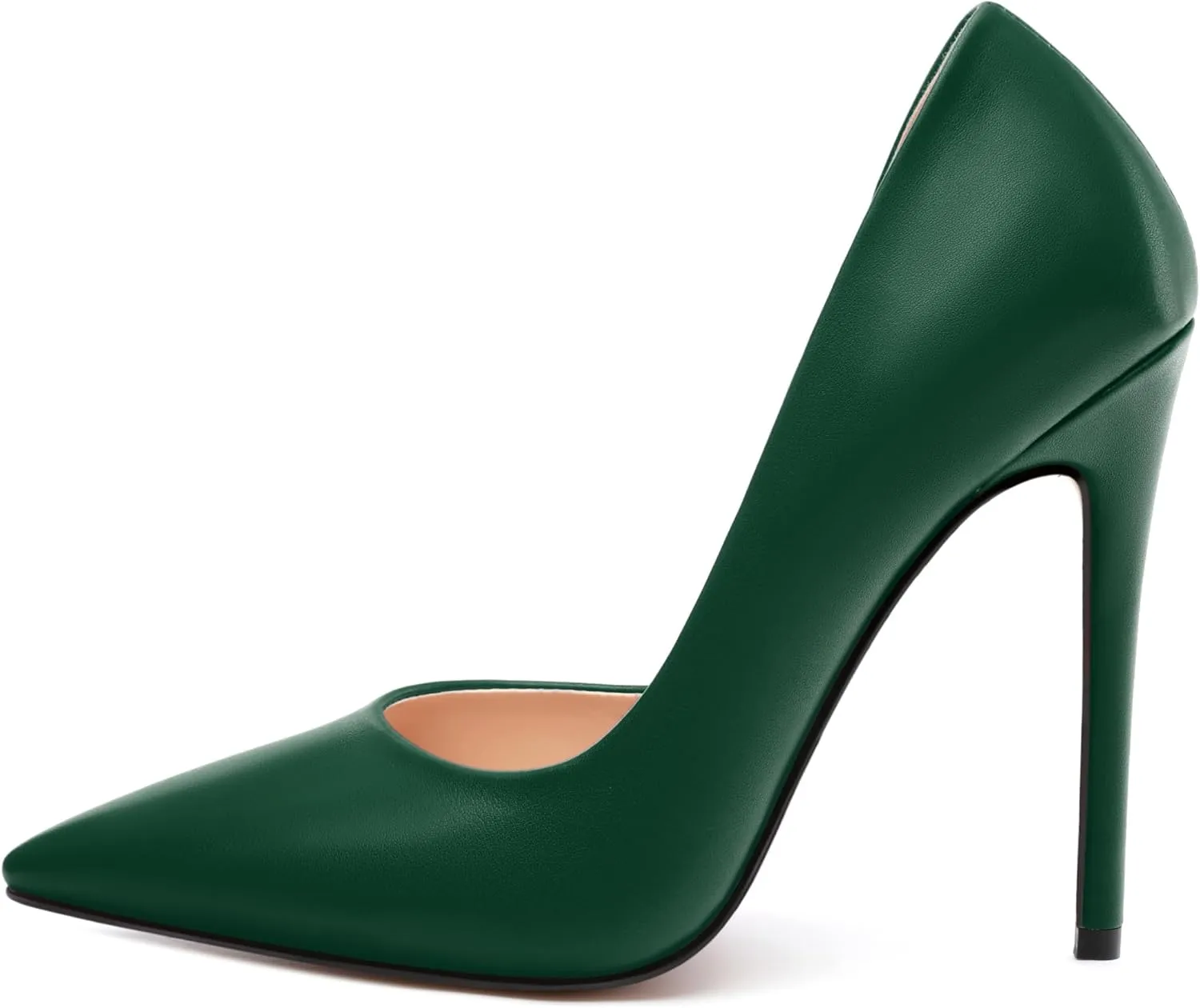 KUOARN Heels for Women High Stiletto Heels Closed Pointed Toe 4.7 Inch Pumps Fashion Sexy Wedding Evening Party Slip on Dress Shoes