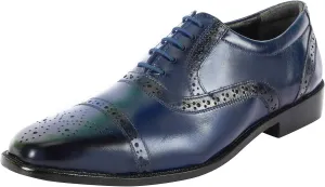 LIBERTYZENO Mens Wingtip Brogue Genuine Leather Adults Lace Up Oxford Dress Shoes for Prom Graduation