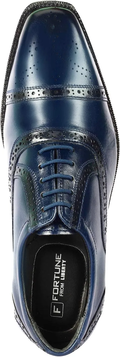 LIBERTYZENO Mens Wingtip Brogue Genuine Leather Adults Lace Up Oxford Dress Shoes for Prom Graduation