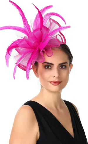 Lucky Leaf Girl Lady Hat Headwear Organza Church Feather Clip Fascinators Hat Wedding Party Cap for Women