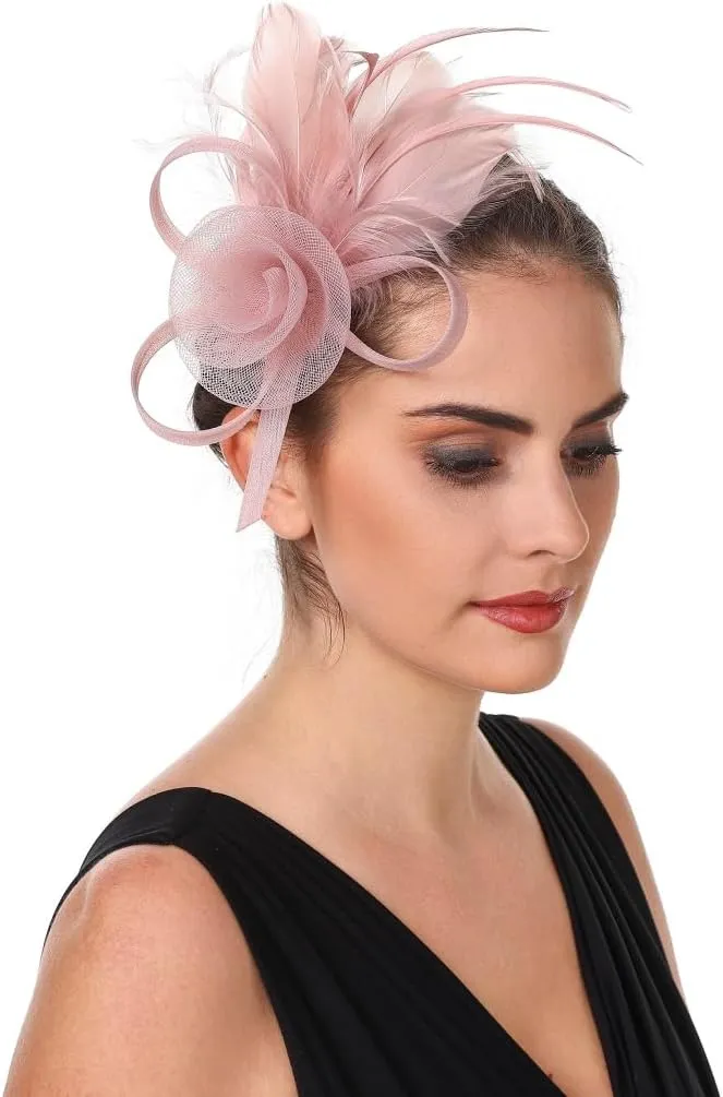 Lucky Leaf Girl Lady Hat Headwear Organza Church Feather Clip Fascinators Hat Wedding Party Cap for Women