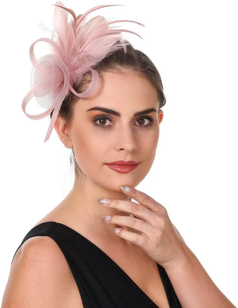 Lucky Leaf Girl Lady Hat Headwear Organza Church Feather Clip Fascinators Hat Wedding Party Cap for Women