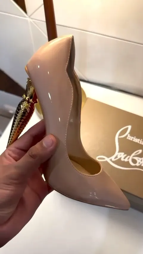 Luxury Lipchick Pump Heel Detail Leather Stiletto