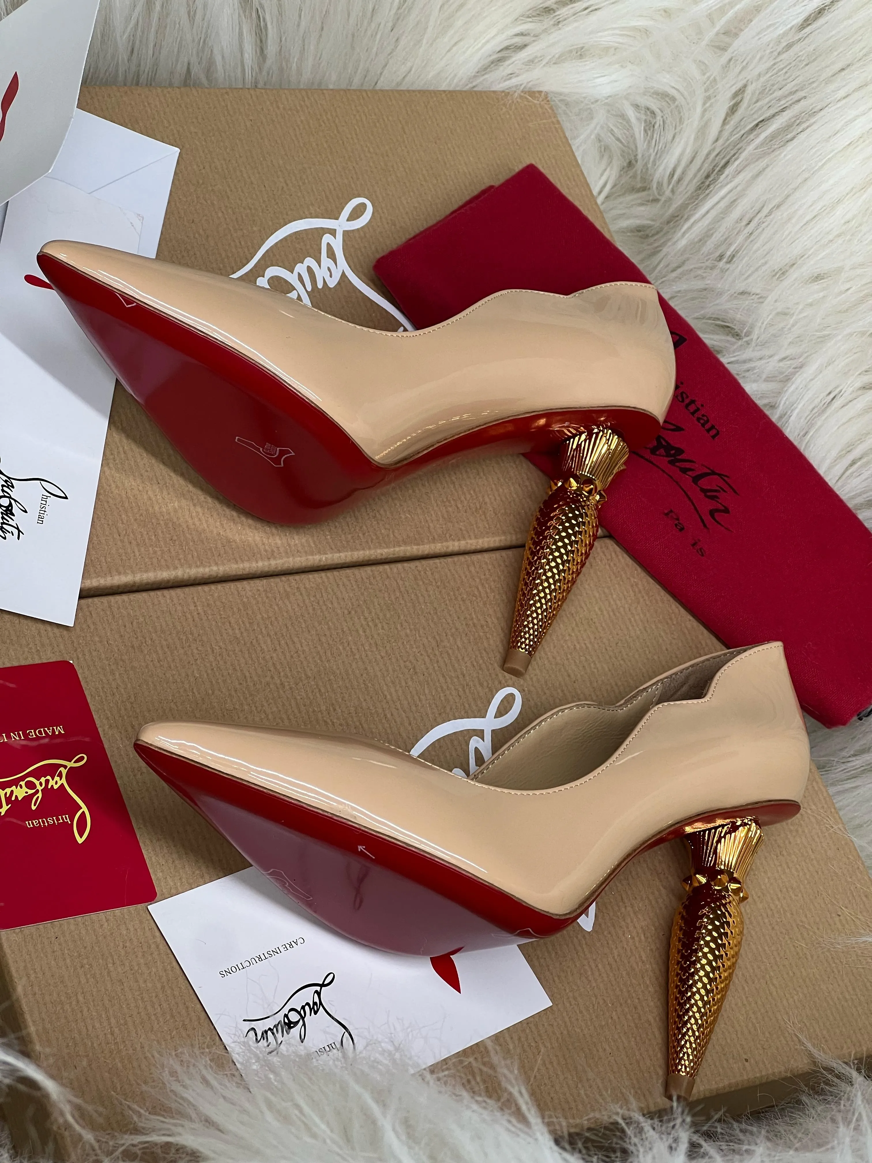 Luxury Lipchick Pump Heel Detail Leather Stiletto