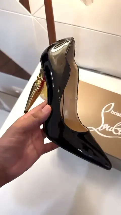 Luxury Lipchick Pump Heel Detail Leather Stiletto
