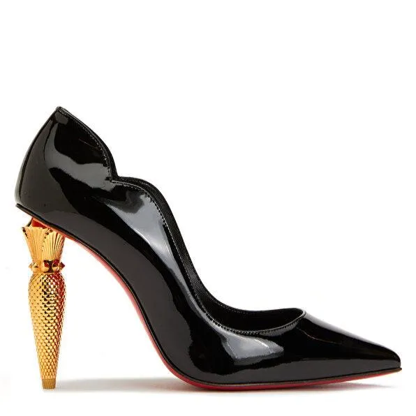 Luxury Lipchick Pump Heel Detail Leather Stiletto